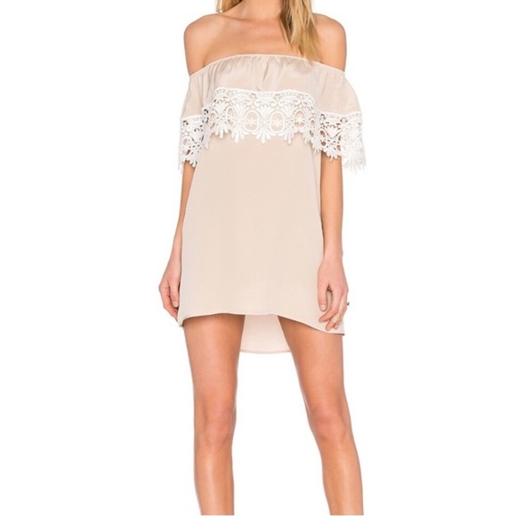 Stone Cold Fox Bonita Crochet Silk Dress Nude Taupe Size 2 / Small - Picture 1 of 16